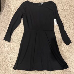 NWT Old Navy Elegant Black Long Sleeve Dress Sz M